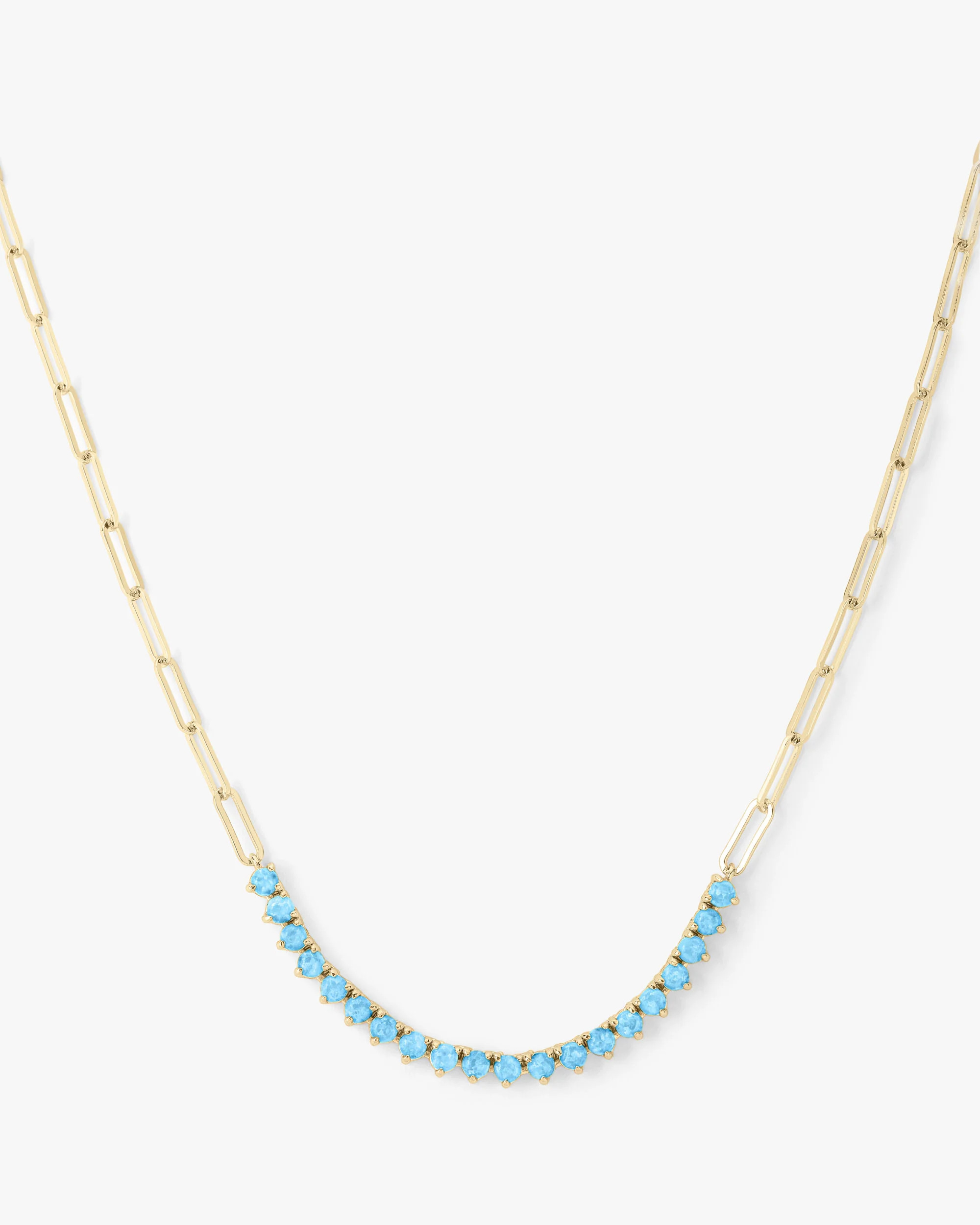 Not Your Basic Samantha Tennis Necklace - Gold|Blue Opal | Melinda Maria Jewelry