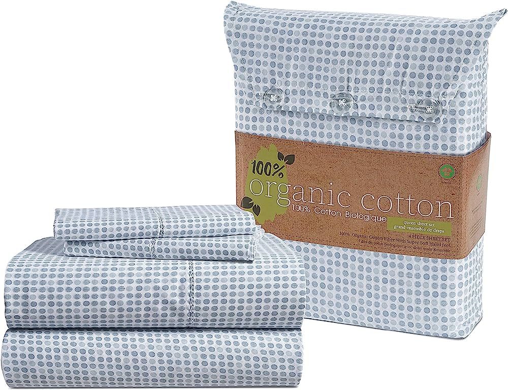 LANE LINEN 100% Organic Cotton Full Sheets Set 4-Piece Pure Percale Long Staple Soft Bedding Brea... | Amazon (US)