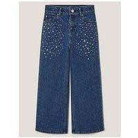 Monsoon Girls Sparkly Heatseal Jeans - Blue | Very (UK)