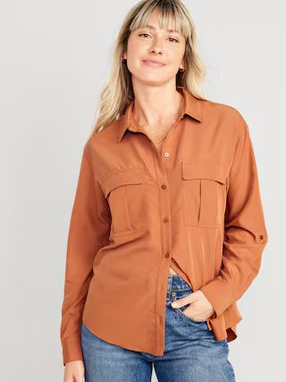 Long-Sleeve Utility Blouse for Women | Old Navy (US)