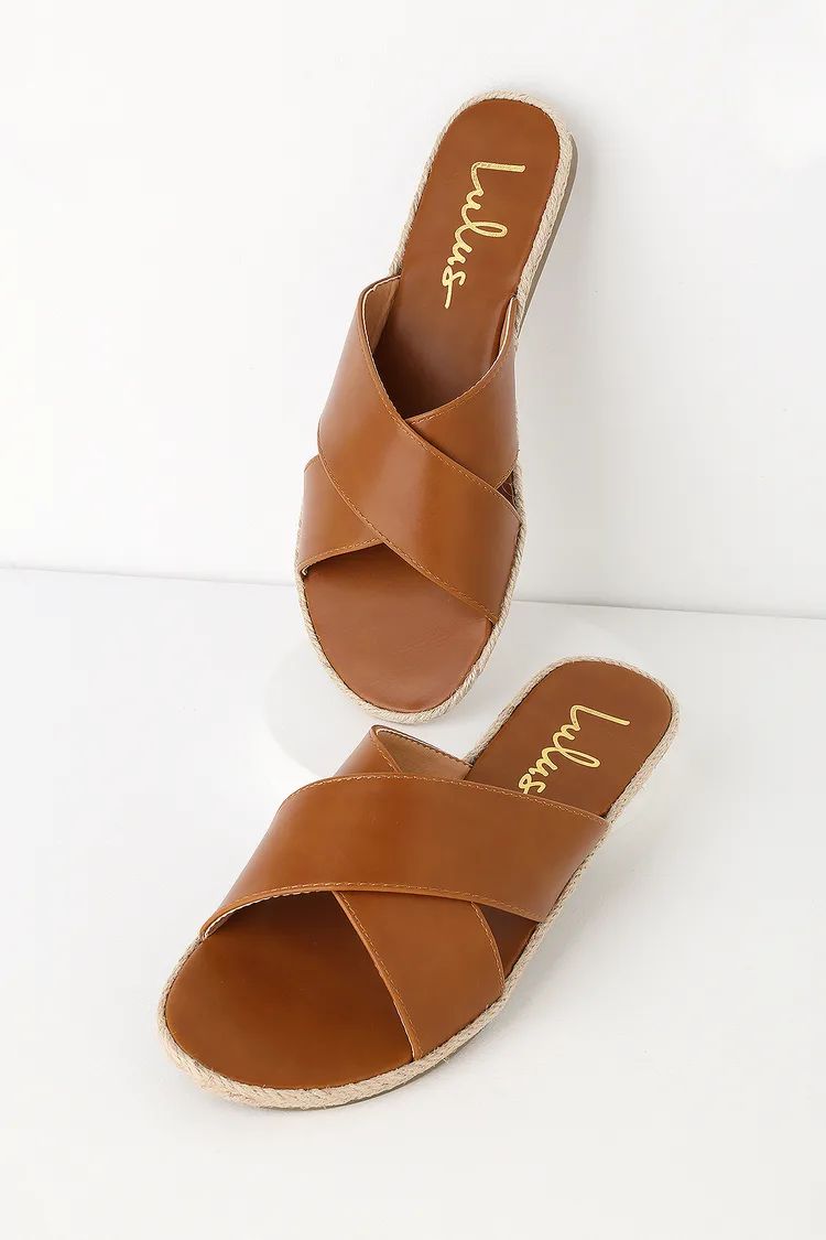 Koren Tan Espadrille Slide Sandals | Lulus (US)