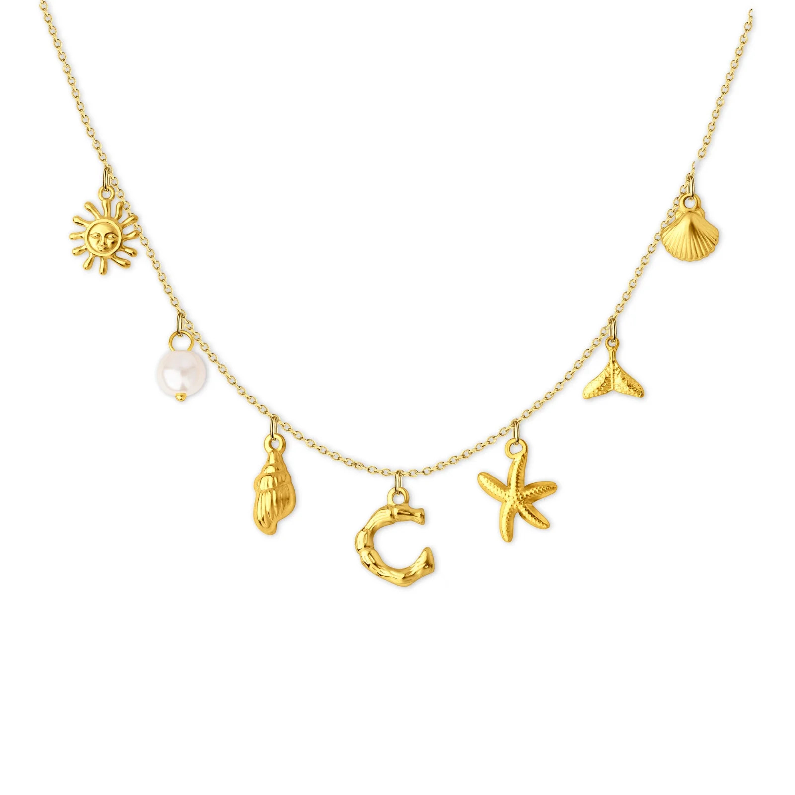 Anavia Surfer Beach Letter Necklace A-Z Pendant Alphabet Choker Necklace, Ocean Elements Letter N... | Walmart (US)