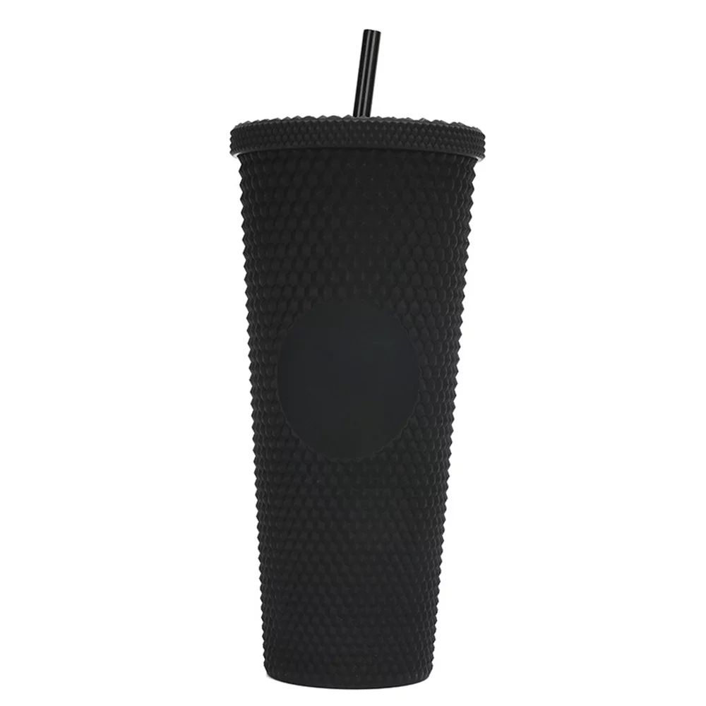 24 oz DIY Studded Tumbler with Lid and Straw, Reusable Plastic Acrylic Cup, Double Walled Matte T... | Walmart (US)