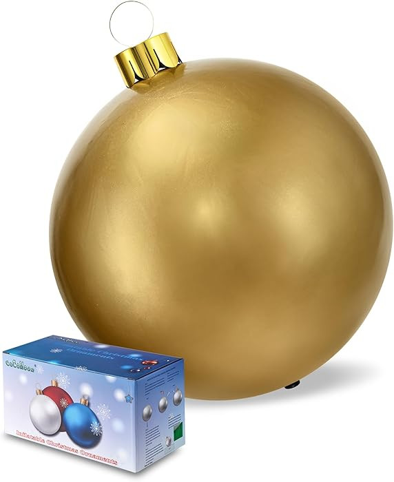 Inflatable Christmas Ornaments, 18" or 25" Oversized Outdoor Christmas Ball Ornaments, Holiday Ya... | Amazon (US)