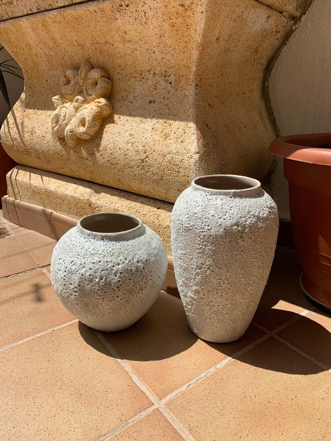 Ceramic Bubble Glaze Dried Flower Vase | Vases for Flowers, Flower Pots, Textured, Stoneware, Rus... | Etsy (CAD)