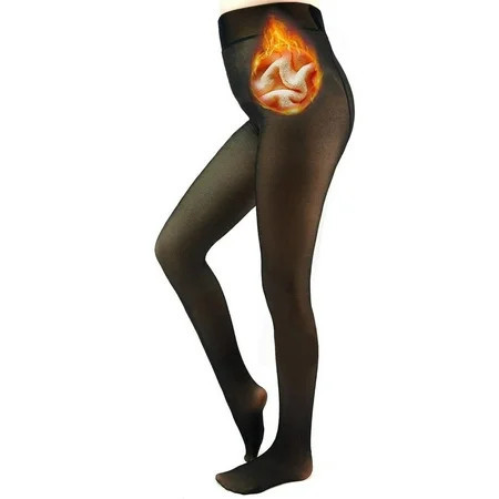 Fleece Lined Tights LOFIR Sheer Tights Winter Thermal Pantyhose for Women Fake Translucent Warm for Women Ladies in Cold Weather Black | Walmart (US)