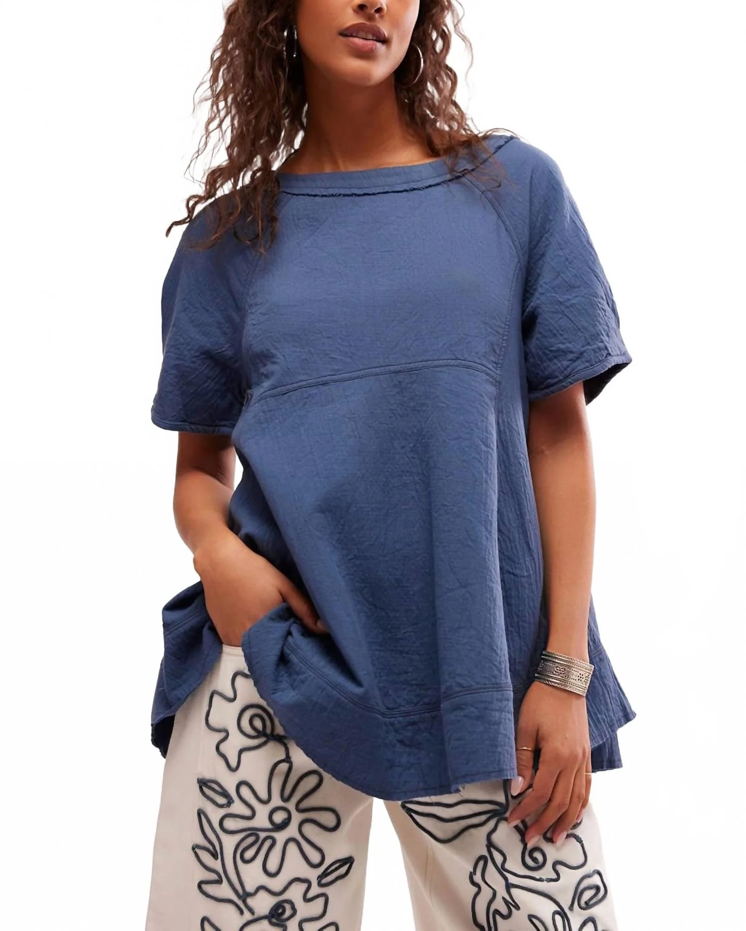 Sunset City Top In Indigo | Shop Simon