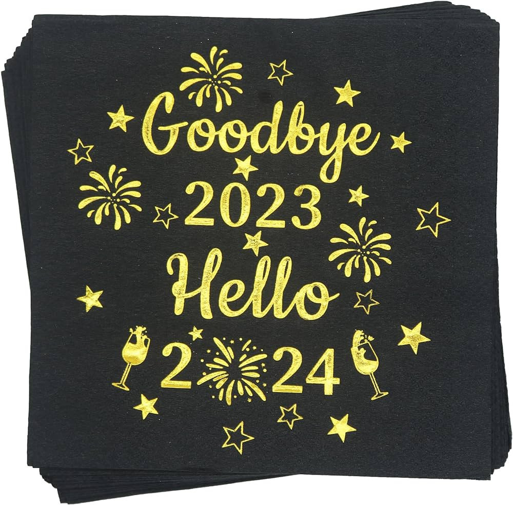 Goodbye 2023 Hello 2024 Napkins New Years Eve Napkins Happy New Year Napkins New Years Eve Party ... | Amazon (US)