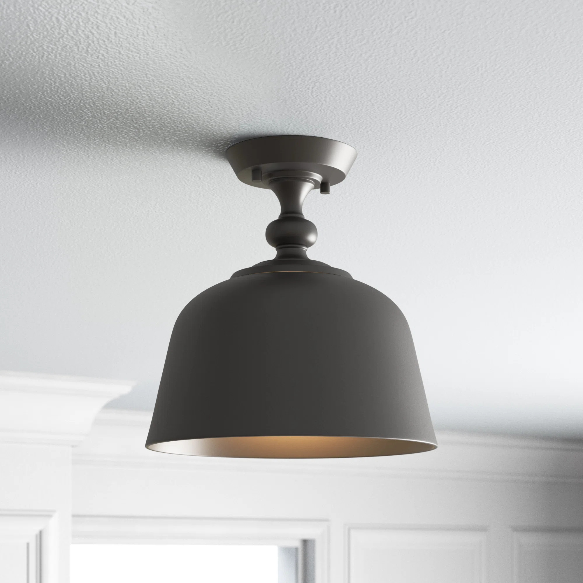 Greyleigh™ Salcombe 1-Light 12'' Simple Dome Semi Flush Mount & Reviews | Wayfair | Wayfair North America