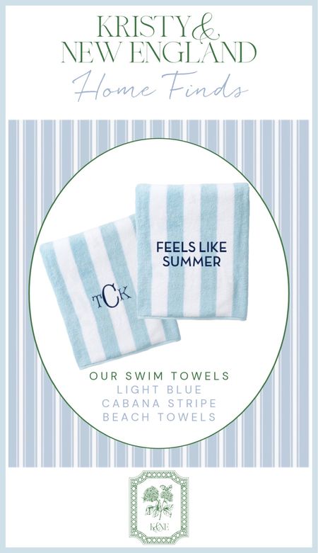 We have these in our home for our neighborhood swim club towels. Also great to take in beach vacations. Blue cabana stripe beach towels sold in set of 4 or individually. Can be monogrammed or personalized. 

#LTKtravel #LTKSeasonal #LTKswim