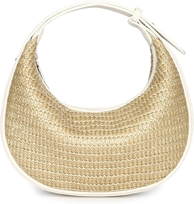 Herald Straw Crossbody Bag for Women Beach Woven Hobo Handbag Summer Chic Crescent Shoulder Purse... | Amazon (US)