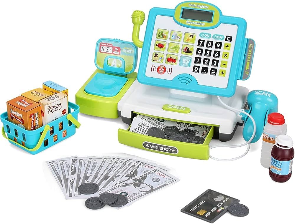 Amazon.com: FS Pretend Play Calculator Cash Register Toy as Preschool Gift for Kids, Classic Coun... | Amazon (US)