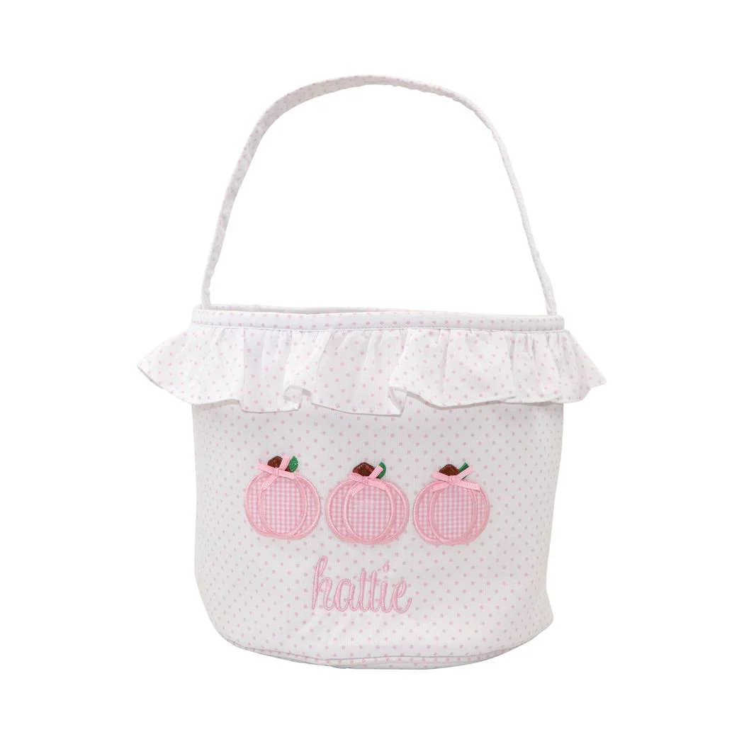 Pink Pique Dot Pumpkin Bucket | Eliza James Kids