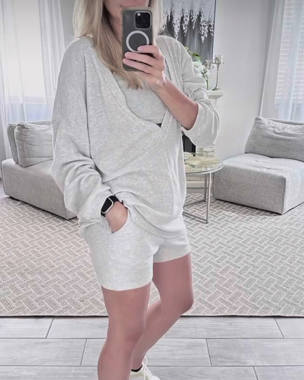 Two Piece Outfits Knitted Halter Neck Crop Tank Tops and Oversized Off Shoulder Deep V Neck Pullover Sweater