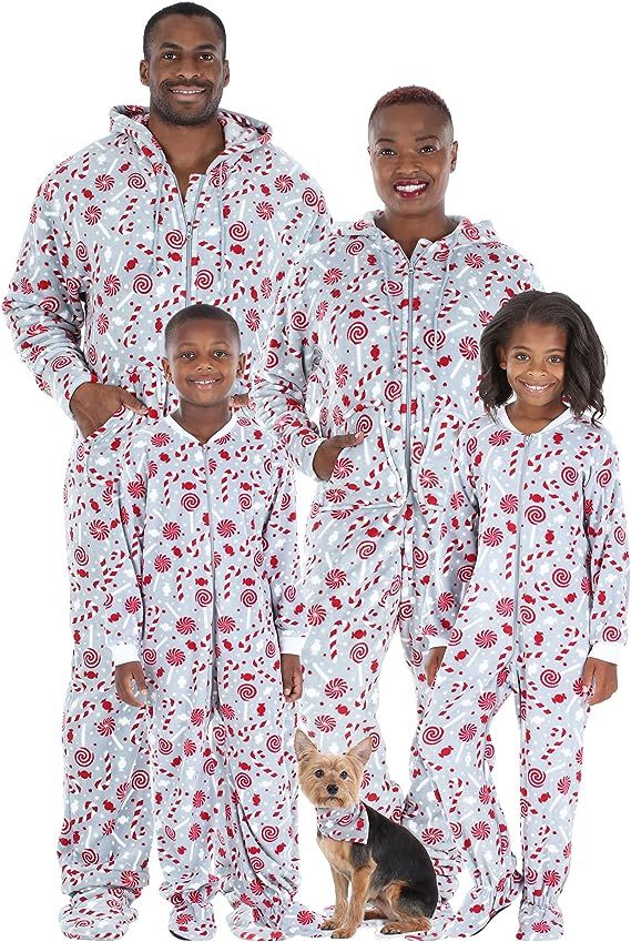 SleepytimePJs Family Matching Fleece Hooded Footed Onesie Pajamas | Amazon (US)