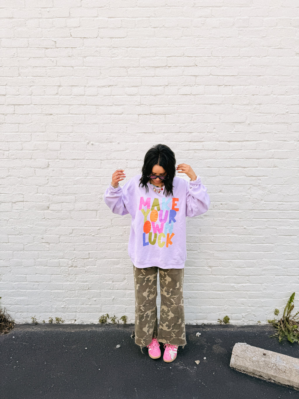 ETTA OG | make your own luck cut out sweatshirt - lilac | Etta & East
