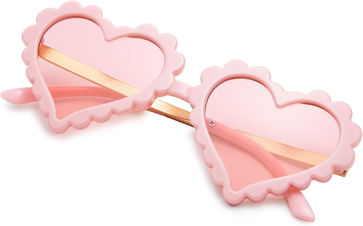 COASION Kids Heart Girls Sunglasses UV 400 Protection for Toddler Party Beach Shades Age 3-10 | Amazon (US)