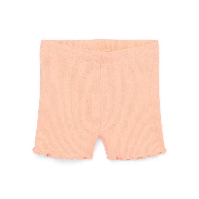Garanimals Baby Girl Lettuce Hem Biker Shorts, Sizes 0-24 Months | Walmart (US)