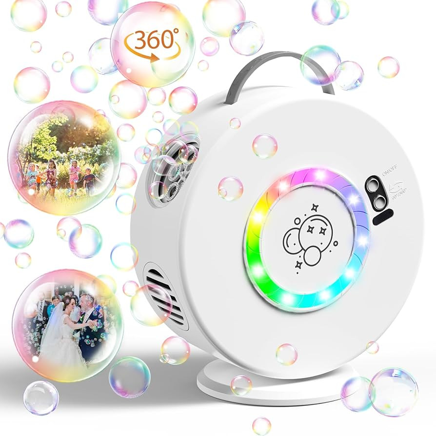 Bubble Machine Automatic LED Lights Bubble Blower for Kids Rechargeable Portable Bubble Maker Aut... | Amazon (US)