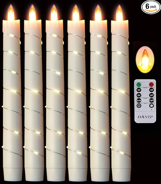 danip flameless Cone Candle, Patented Starlight String, with 11 Timing Key Remote Control, Batter... | Amazon (US)