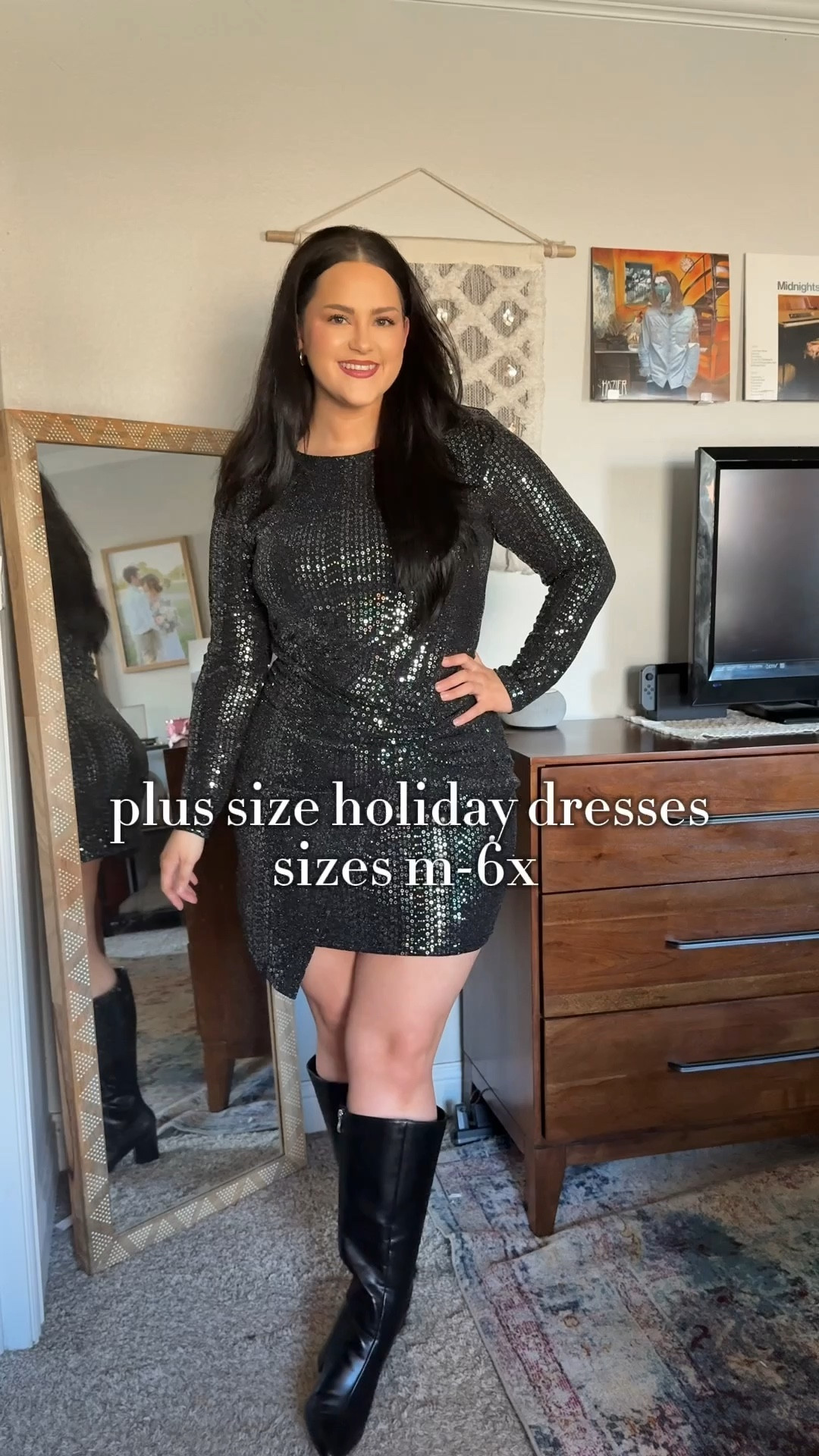 Shimmery sparkly holiday dresses you’re guaranteed to turn heads in 😌✨ Wearing size 1 (1X) in both!! 

#LTKHoliday #LTKSeasonal #LTKPlusSize