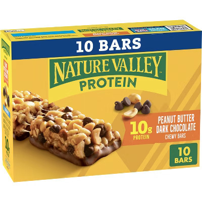 Nature Valley Peanut Butter Dark Chocolate Protein Chewy Bars - 14.2oz - 10ct | Target