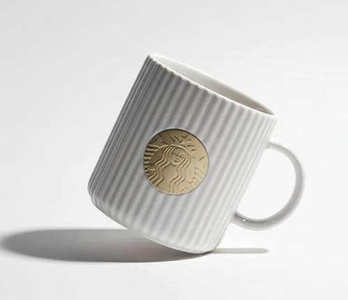 Starbucks White Pleated Mug 16 oz | Elegant Textured Ceramic Coffee Cup | Modern Minimalist Drinkware | Amazon (US)