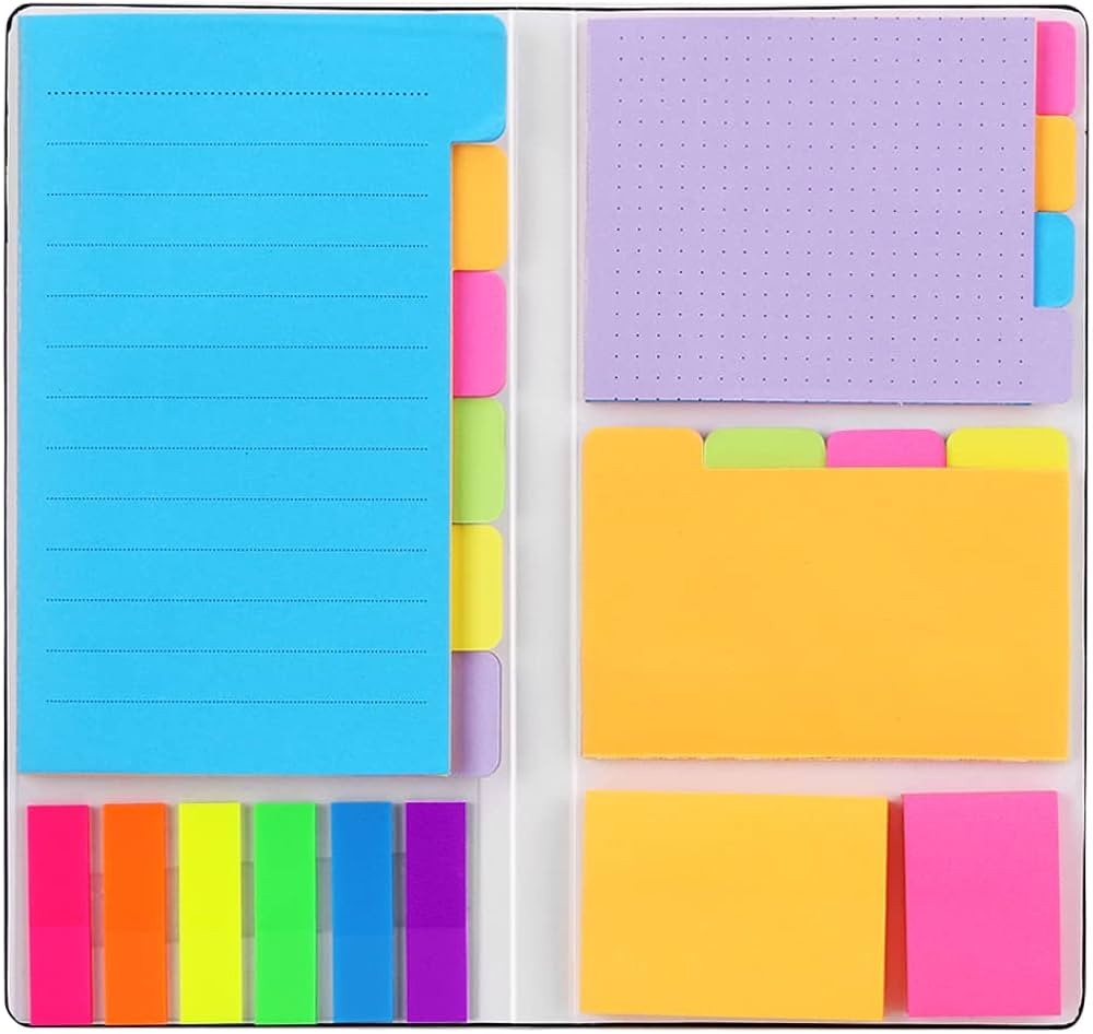 Sticky Notes Set, Hommie Colored Divider Self-Stick Notes Pads Bundle, Prioritize with Color Codi... | Amazon (US)