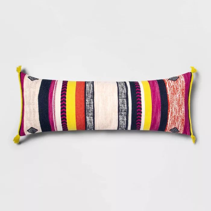 Oversized Lumbar Jacquard Woven Pillow with Tassels - Opalhouse™ | Target