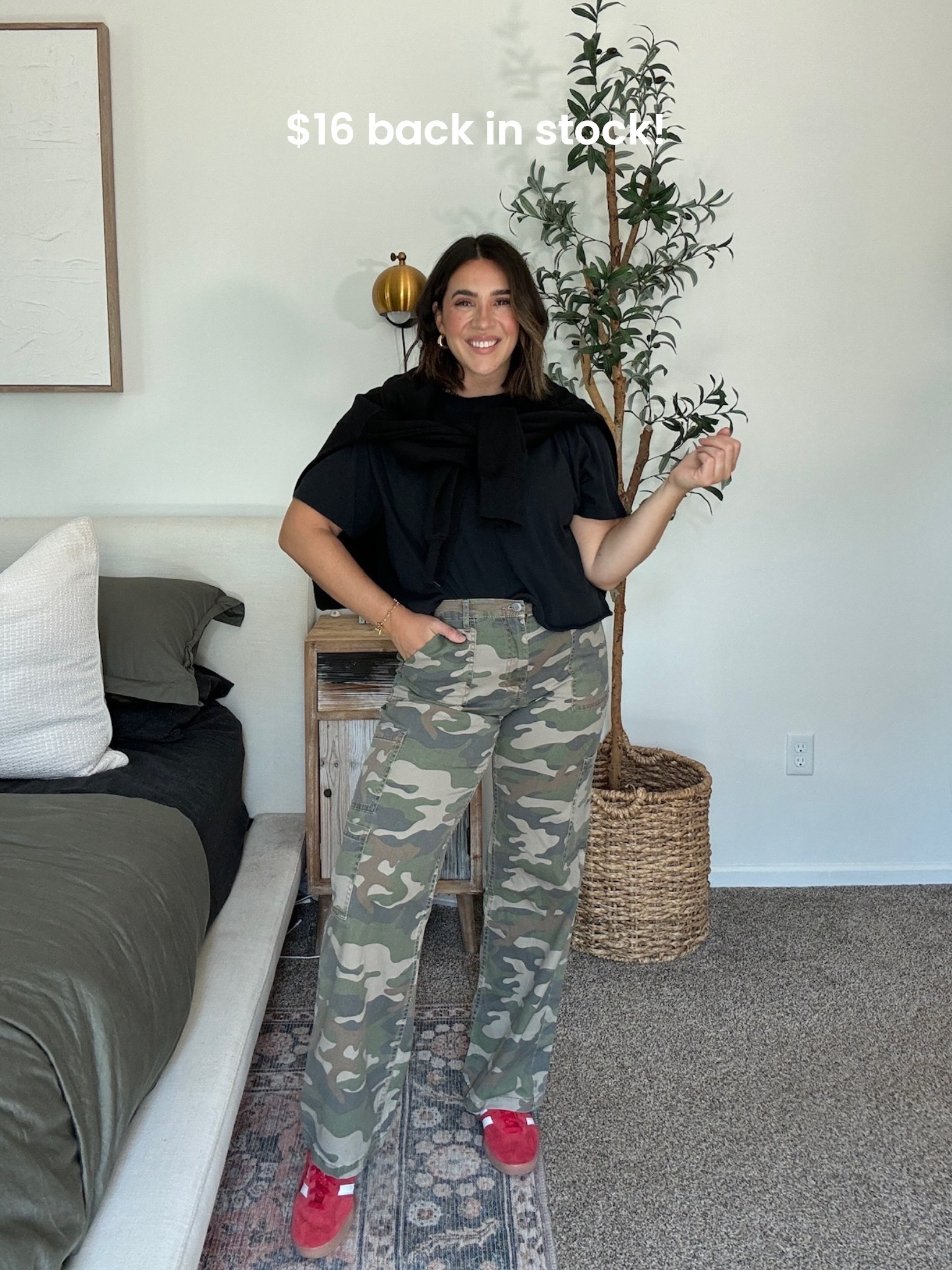 The cutest walmart camo pants are back in stock and $16! These were a top seller last year & will sell out so grab them! Perfect fall pants to style a ton of ways! Size L Fall outfit, camo pants, midsize pants, Walmart fashion, Walmart style