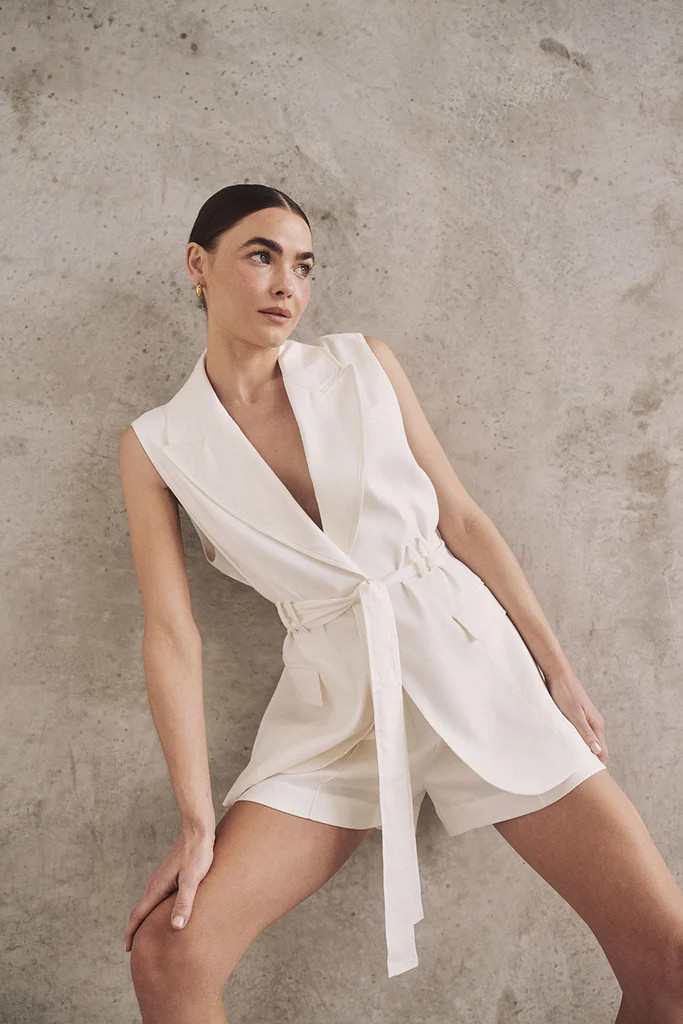 SLOAN WHITE LINEN BLEND SHORT | DISSH