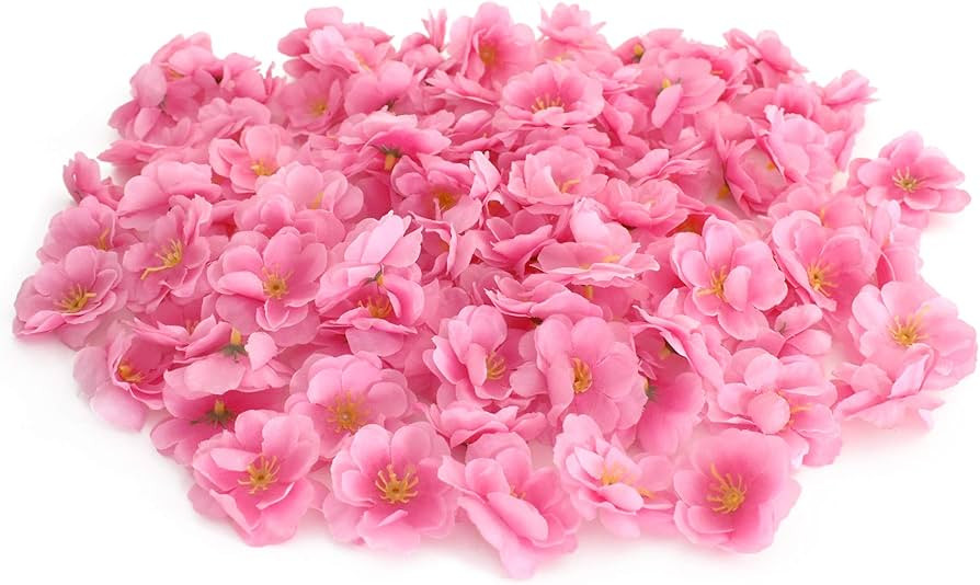 HOKPA Artificial Silk Cherry Blossom Flower Heads, Fake Fabric Sakura Floral Head Decor for Brida... | Amazon (US)