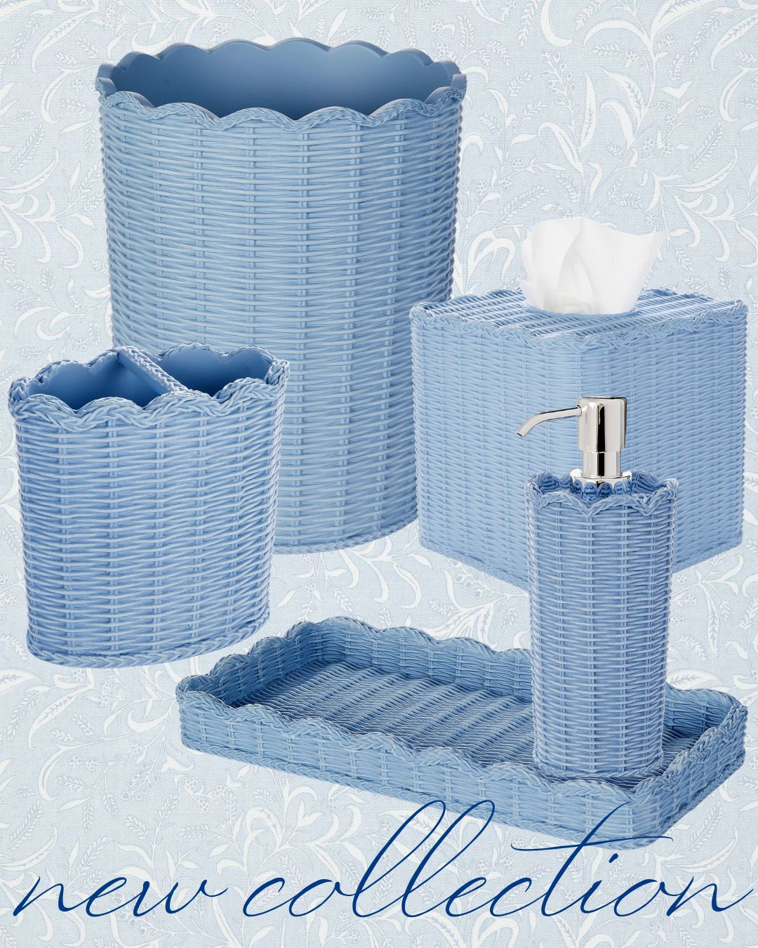 New collection! The prettiest blue resin-wicker bathroom set!  

 #LTKHome