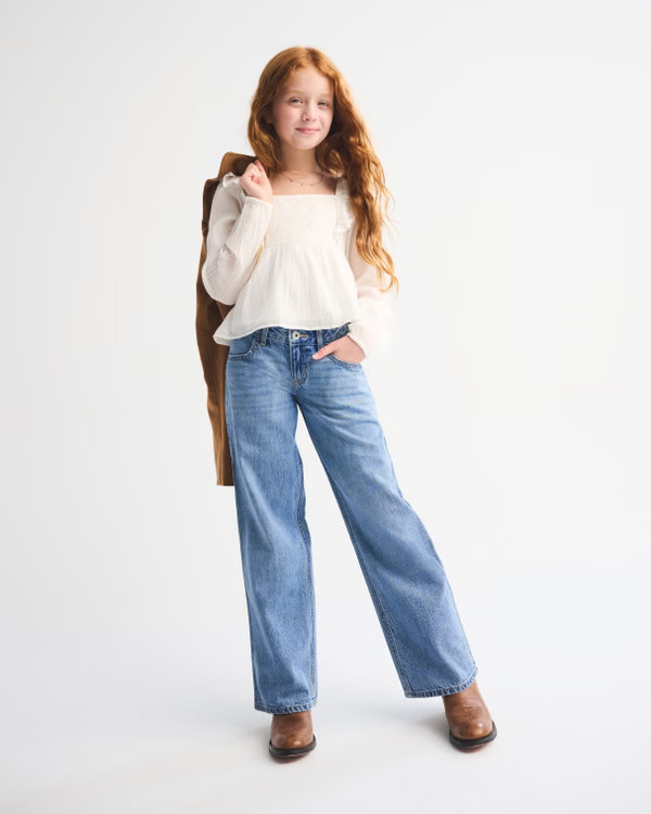 girls low rise baggy jeans | girls bottoms | Abercrombie.com | Abercrombie & Fitch (US)