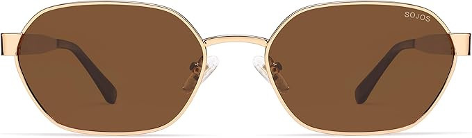 SOJOS Trendy Polarized Hexagon Sunglasses for Women Men, UV400 Retro Rectangle Shades SJ1238 | Amazon (US)
