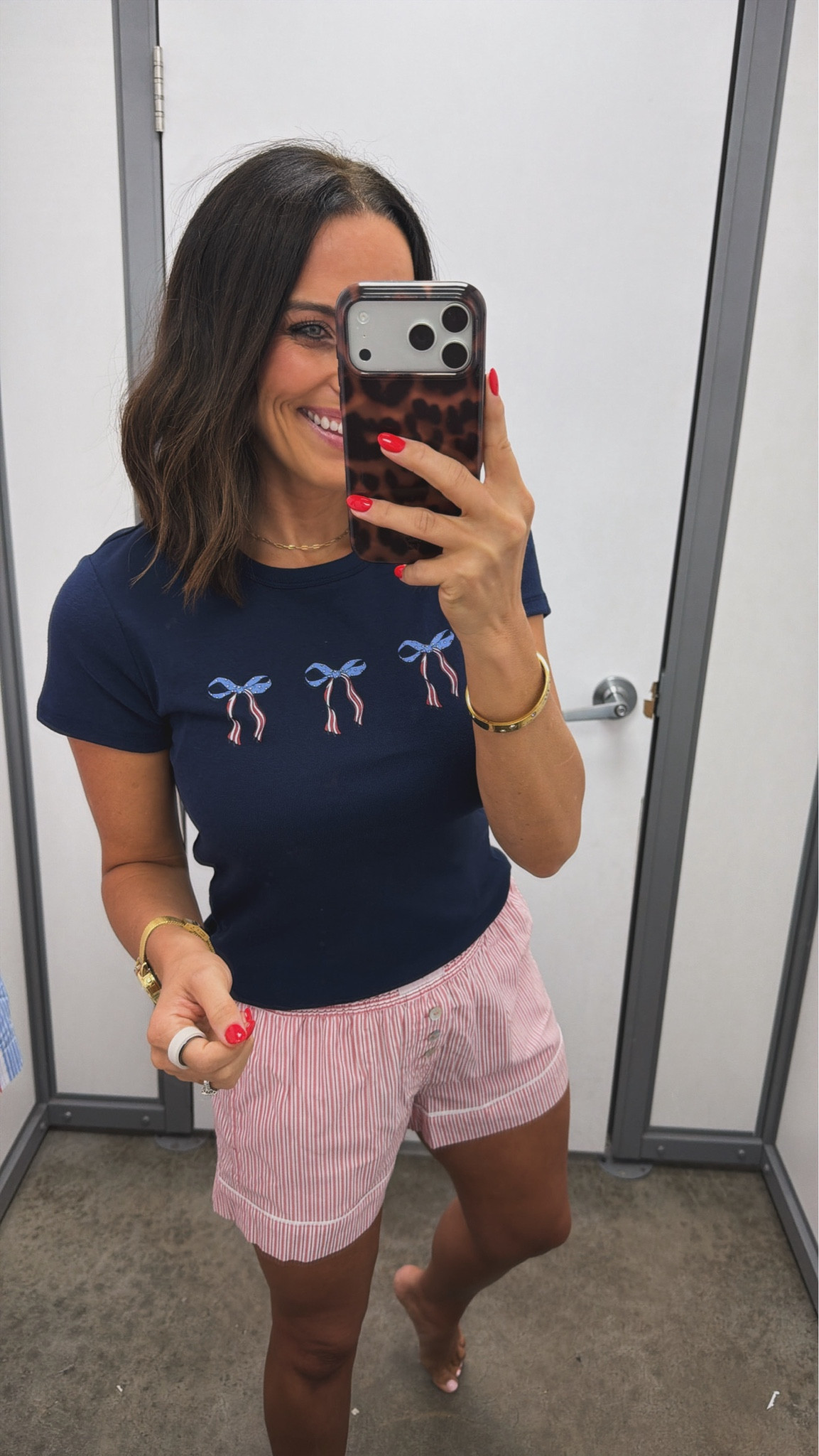 This little Walmart outfit had to come home with me ❤️

The bow tee is adorable and the seersucker shorts are giving all the classic summer vibes. Such a cute option for the 4th of July, summer cookouts, lake days, or just running around town.

I love finding pieces that feel festive but can still be worn all summer long, and this outfit is exactly that!

Size XS
5'3 for reference

#walmartfashion #walmartfinds #4thofjulyoutfit #patrioticstyle #summeroutfit #affordablefashion #walmartstyle #redwhiteandblue #summerfashion #casualstyle #ltkstyle #ltkfashion #americanstyle
