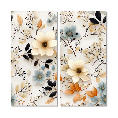 Earthy Tones Botanical Flowers - Floral Floral Wall Art | Wayfair North America