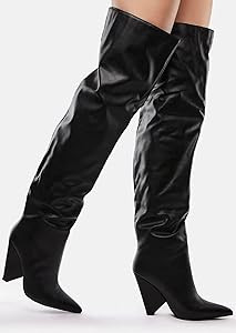 Liliana Women's Over The Knee Thigh High Wedge Heel Boots | Amazon (US)