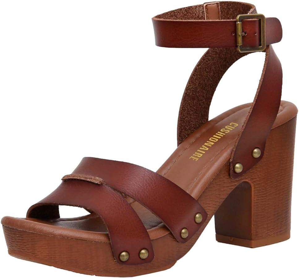 CUSHIONAIRE Women's Sandra Faux Wood Sandal +LiteSole Technology, Wide Widths Available | Amazon (US)