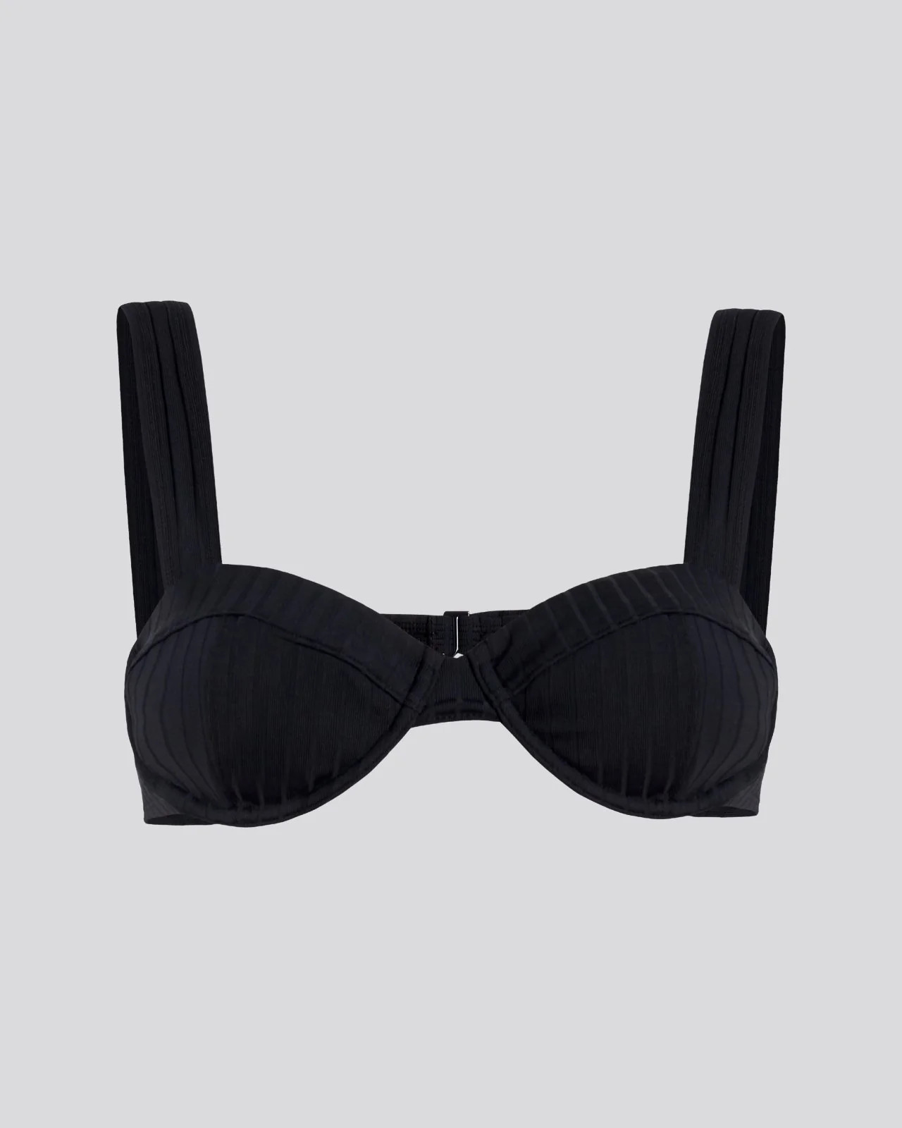 The Lilo Ribbed Bikini Top in Blackout | Solid & Striped