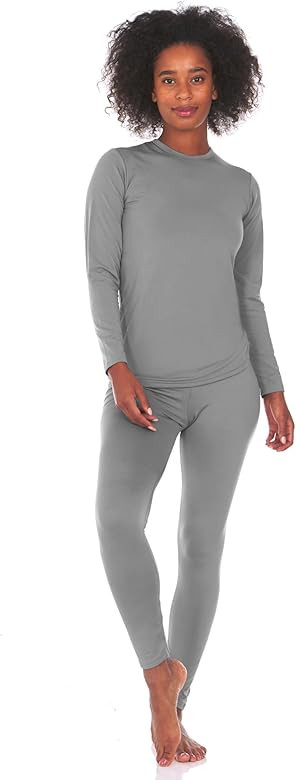 Thermajane Long Johns Thermal Underwear for Women Fleece Lined Base Layer Pajama Set Cold Weather | Amazon (US)