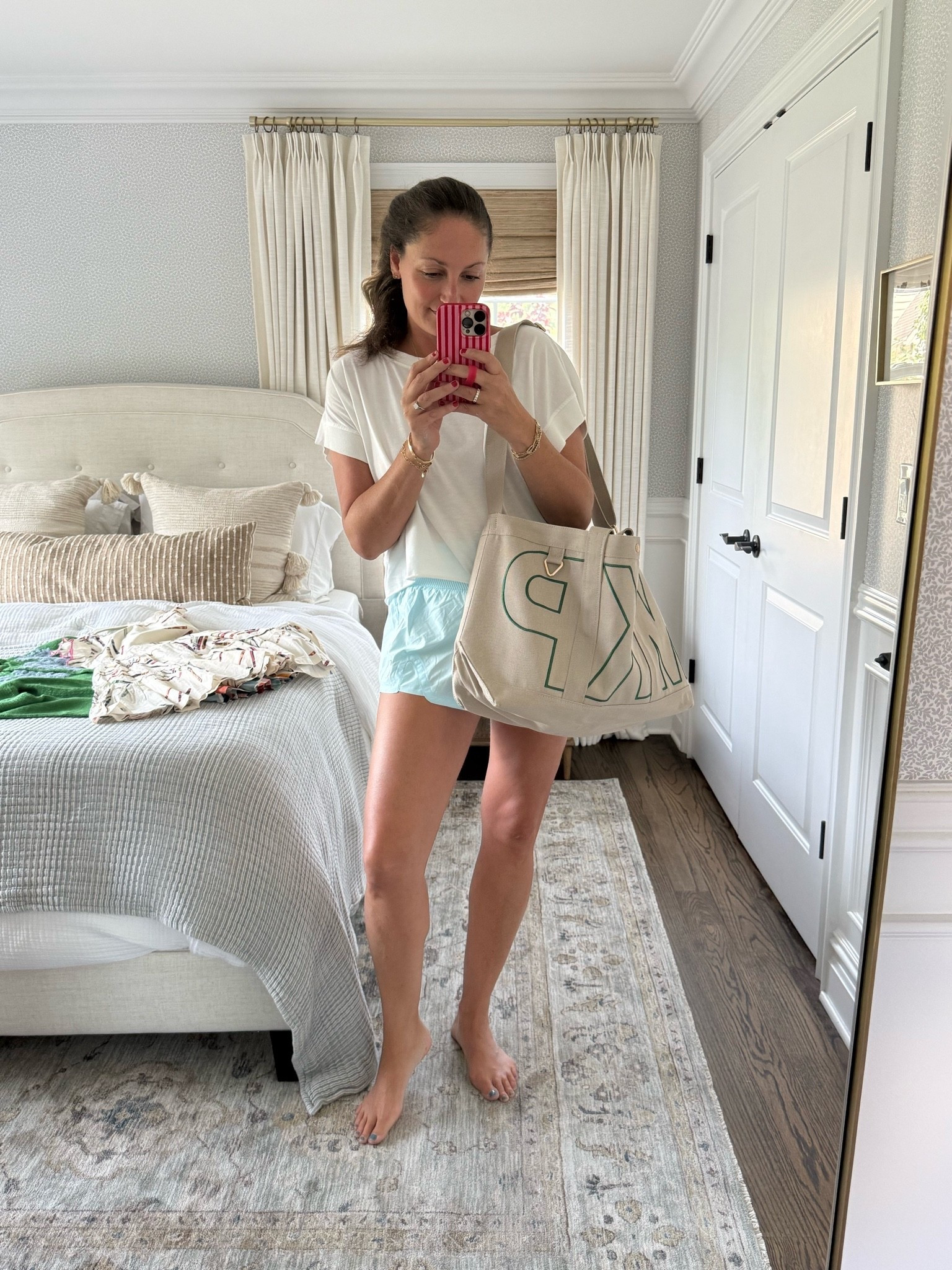Off to the pool! Wearing these lightweight shorts on repeat all summer long and this Amaxon tshirt is so good!! Last day to save on this monogram tote — Baublebar sale ends tonight!!

#LTKdayinmylife #LTKHome #LTKootd