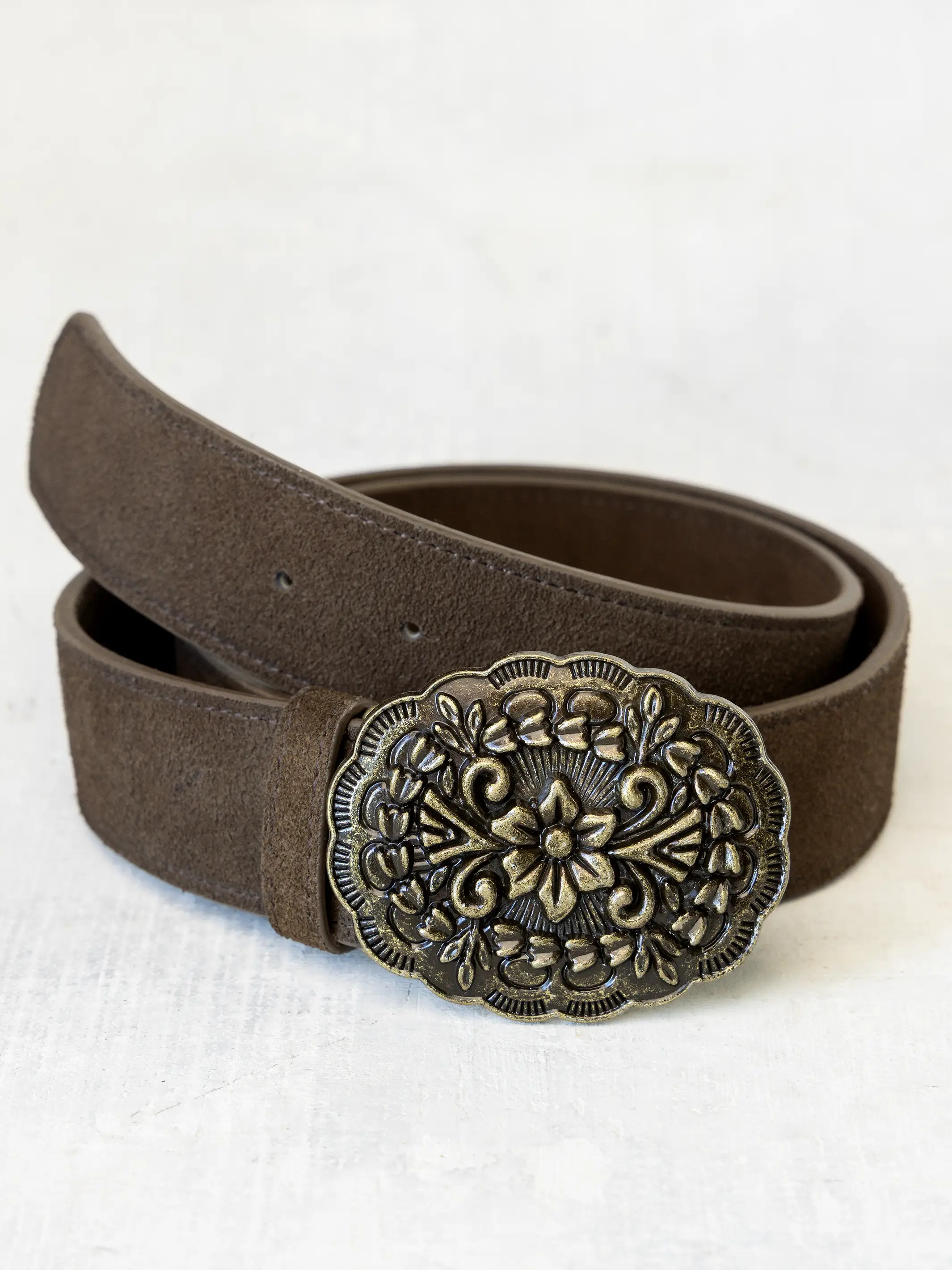 Suede Leather Medallion Belt | Natural Life