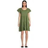 Time and Tru Women's Short Sleeve Tiered Knit Dress | Walmart (US)