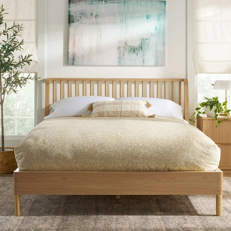 Better Homes & Gardens Lillian Spindle Bed, Queen, Natural Pine Finish | Walmart (US)