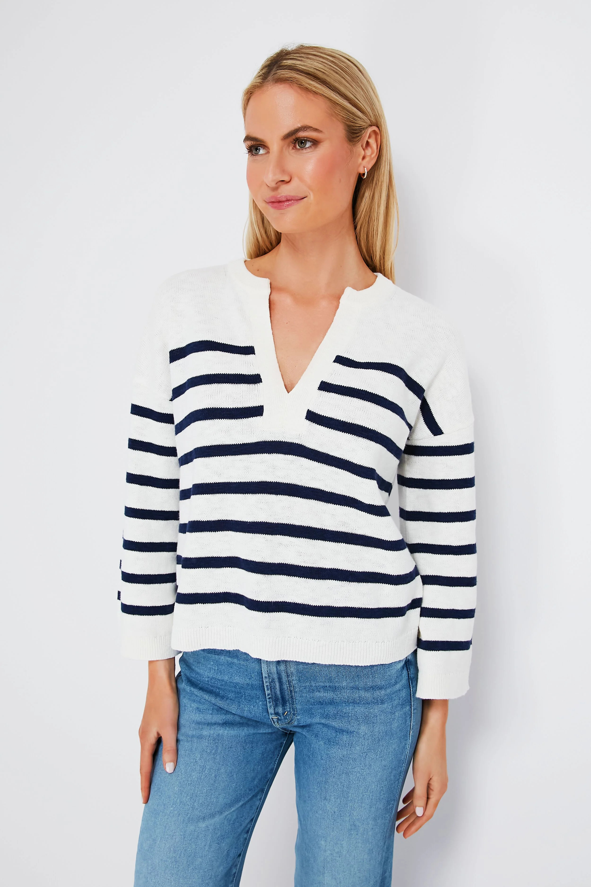 Marshmallow Stripe Notch Neck Pullover 
                Vineyard Vines | Tuckernuck (US)