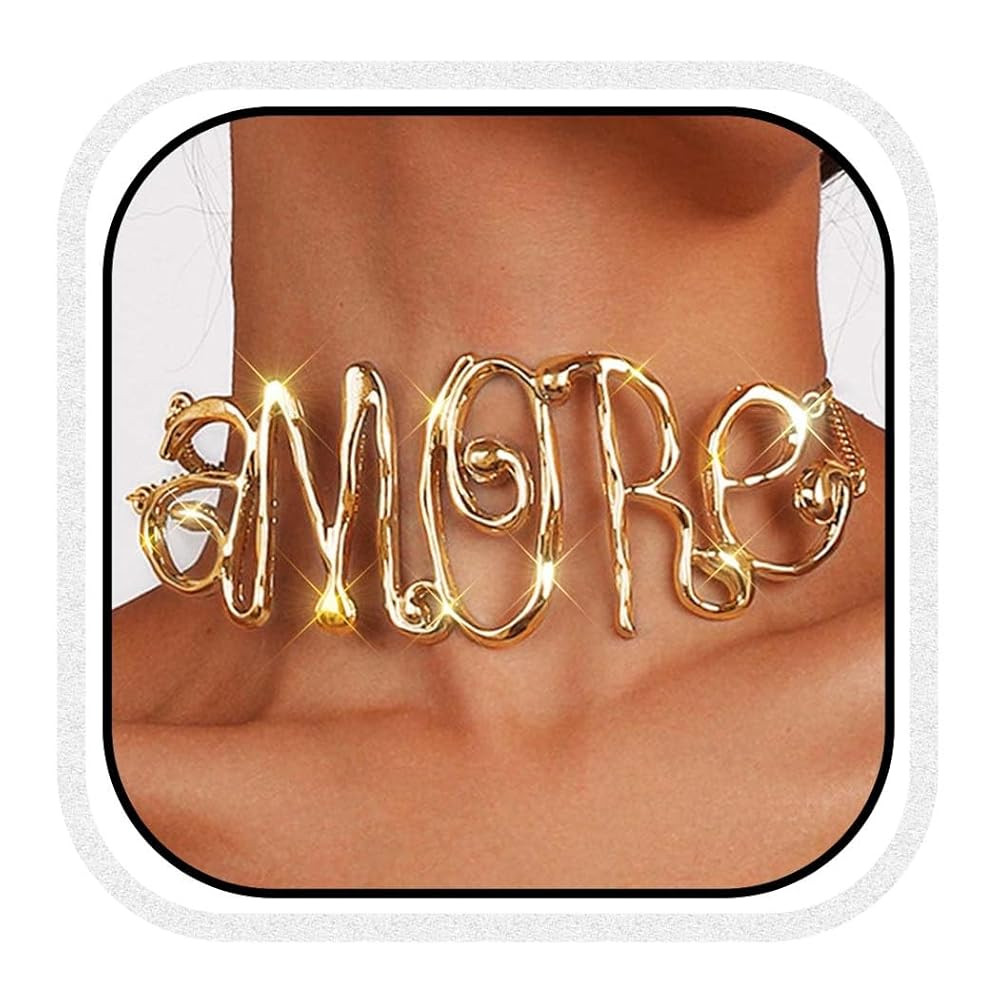 Love Choker Necklaces Gold Letter Collar Necklace Love Chain for Women | Amazon (US)