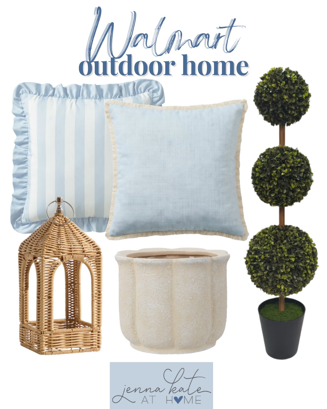 Outdoor home decor includes faux topiary, planter, lantern, and pillows.

Outdoor decor, looks for less, patio decor 

#LTKvlog #LTKHome #LTKSeasonal