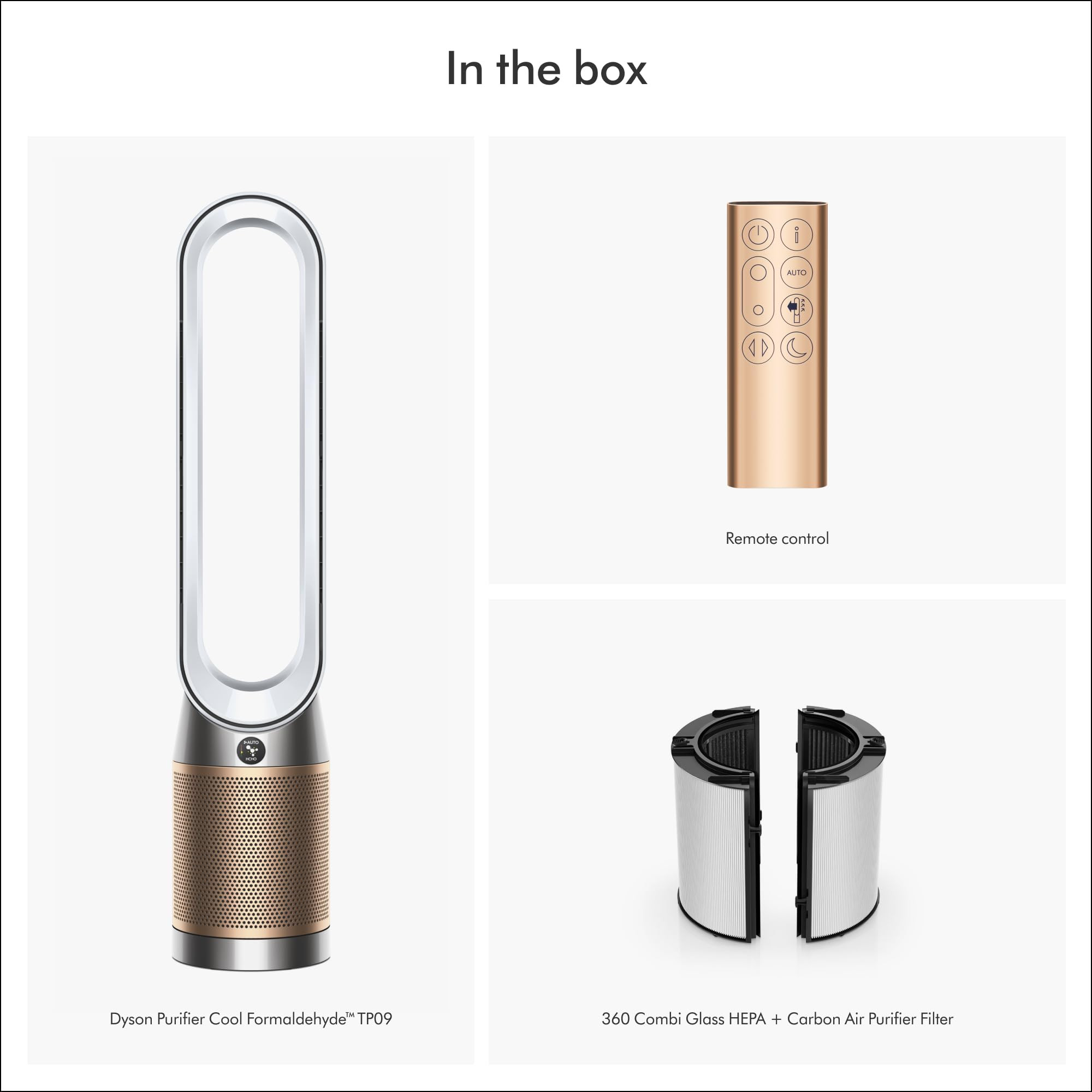 Dyson Purifier Cool Formaldehyde™ TP09 Air Purifier and Fan - White/Gold Large | Amazon (US)