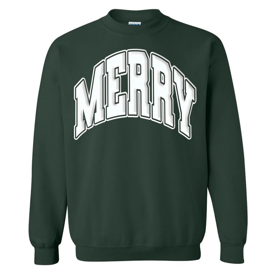 'Merry' Puff Crewneck Sweatshirt | United Monograms